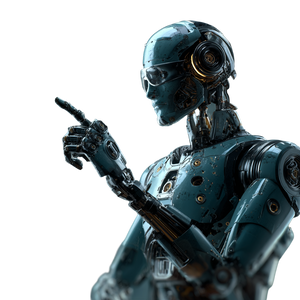 Futuristic Robot Analyst Vinyl Car Decal Sticker – Waterproof & UV-Resistant 6.826666666666667"