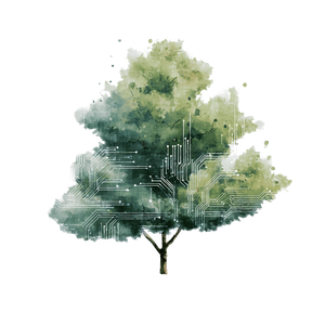 Digital Tech Tree Vinyl Car Decal Sticker – Waterproof & UV-Resistant 3.4133333333333336"