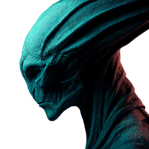 Alien Profile Portrait Vinyl Car Decal Sticker – Waterproof & UV-Resistant 3.4133333333333336"