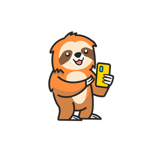 Sloth With Smartphone Vinyl Car Decal Sticker – Waterproof & UV-Resistant 6.826666666666667"
