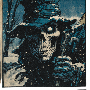 Skeletal Gravedigger Close-Up Vinyl Car Decal Sticker – Waterproof & UV-Resistant 6.826666666666667"