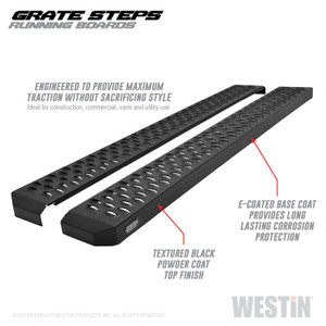 Westin Automotive Grate Steps Running Board | Solid Construction | High Traction | Easy Boot Cleaning