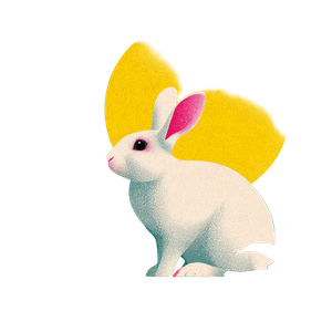 Abstract Bunny Pop Vinyl Car Decal Sticker – Waterproof & UV-Resistant 3.4133333333333336"