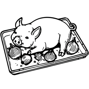 Roasted Pig Cartoon Vinyl Car Decal Sticker – Waterproof & UV-Resistant 3.4133333333333336"