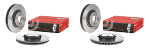 2x Eye-Catching Brembo Brake Rotor | Vented Design, Fit Mercedes-Benz CLS550 E550, High Carbon Cast Iron, 330mm Diameter