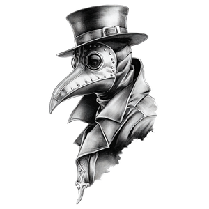Plague Doctor Tattoo V6 Vinyl Car Decal Sticker – Waterproof & UV-Resistant 3.4133333333333336"