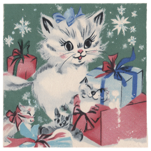 Vintage Christmas Kittens V2 Vinyl Car Decal Sticker – Waterproof & UV-Resistant 3.4133333333333336"