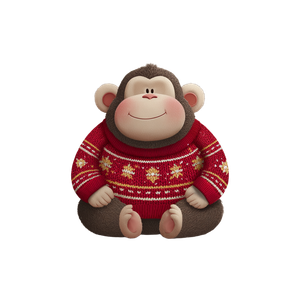 Chubby Christmas Monkey Vinyl Car Decal Sticker – Waterproof & UV-Resistant 6.826666666666667"