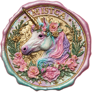Unicorn Wax Seal Vinyl Car Decal Sticker – Waterproof & UV-Resistant 3.4133333333333336"