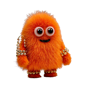 Furry Orange Monster Vinyl Car Decal Sticker – Waterproof & UV-Resistant 3.4133333333333336"
