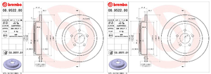 2x Enhance Your Lincoln Town Car Brake Performance with Brembo Brake Rotor | Solid Design, UV Coating, ECE-R90 Certified!