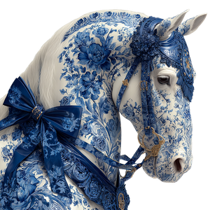 Floral Porcelain Horse Vinyl Car Decal Sticker – Waterproof & UV-Resistant 3.4133333333333336"