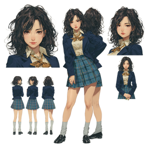 Korean Schoolgirl Character V2 Vinyl Car Decal Sticker – Waterproof & UV-Resistant 6.826666666666667"