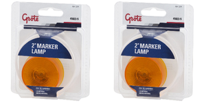 2x Grote Industries Round Amber Lens Clearance Light | Twist-On Mounting, Hermetic Seal, White Housing 2x Grote Industries Round Amber Lens Clearance Light | Twist-On Mounting, Hermetic Seal, White Housing