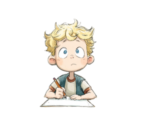Concentrated Boy Drawing Vinyl Car Decal Sticker – Waterproof & UV-Resistant 6.1866666666666665"