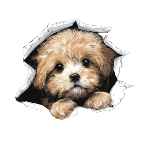 Tear-Off Teddy Dog Vinyl Car Decal Sticker – Waterproof & UV-Resistant 6.826666666666667"