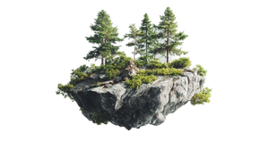 Floating Green Island Vinyl Car Decal Sticker – Waterproof & UV-Resistant 5.4