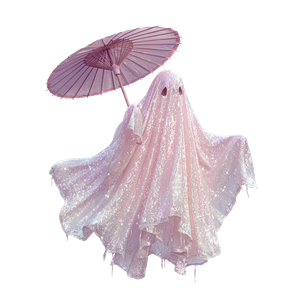 Glitter Ghost Decoration Vinyl Car Decal Sticker – Waterproof & UV-Resistant 3.4133333333333336"