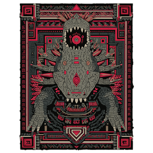 Cipactli Kaiju Print Vinyl Car Decal Sticker – Waterproof & UV-Resistant 3.4133333333333336"