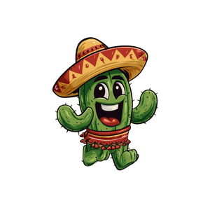 Cute Cactus Mascot Vinyl Car Decal Sticker – Waterproof & UV-Resistant 3.4133333333333336"