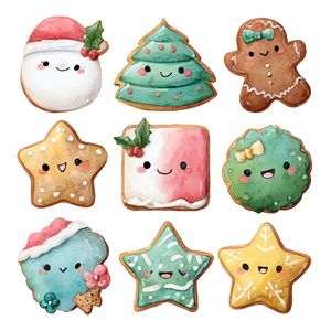 Kawaii Christmas Cookies Vinyl Car Decal Sticker – Waterproof & UV-Resistant 6.826666666666667"