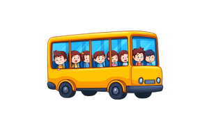 Cartoon School Bus V7 Vinyl Car Decal Sticker – Waterproof & UV-Resistant 2.72"