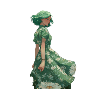 Green-Haired Princess Vinyl Car Decal Sticker – Waterproof & UV-Resistant 3.4133333333333336"