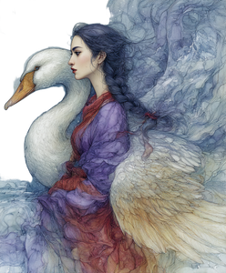Mythic Swan Woman Vinyl Car Decal Sticker – Waterproof & UV-Resistant 8.0"