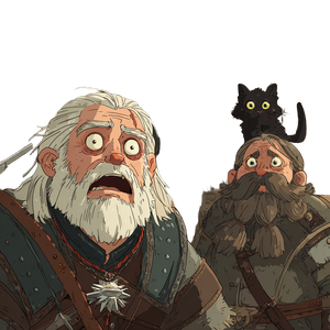 Geralt Fears Cat Vinyl Car Decal Sticker – Waterproof & UV-Resistant 3.4133333333333336"