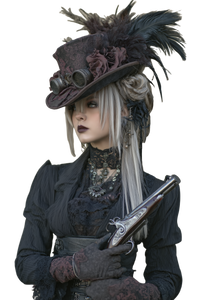 Steampunk Goth Girl V3 Vinyl Car Decal Sticker – Waterproof & UV-Resistant 8.96"