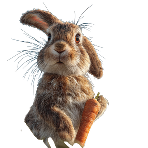 Bunny Holding Carrot Vinyl Car Decal Sticker – Waterproof & UV-Resistant 3.4133333333333336"