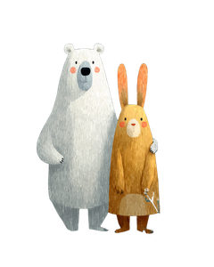 Bear And Rabbit V5 Vinyl Car Decal Sticker – Waterproof & UV-Resistant 4.0"