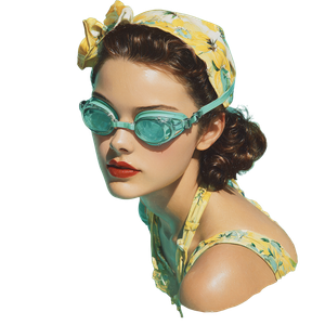 Swimming Girl V4 Vinyl Car Decal Sticker – Waterproof & UV-Resistant 3.4133333333333336"