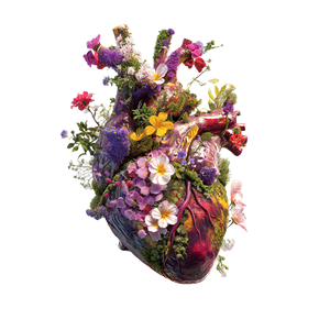 Floral Heart Sculpture Vinyl Car Decal Sticker – Waterproof & UV-Resistant 6.826666666666667"