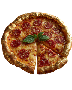 Gold Plated Pizza Vinyl Car Decal Sticker – Waterproof & UV-Resistant 4.0"
