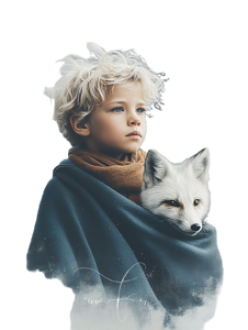 Ethereal Boy With Fox Vinyl Car Decal Sticker – Waterproof & UV-Resistant 4.1066666666666665"