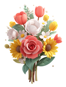 Cartoon Flower Bouquet V4 Vinyl Car Decal Sticker – Waterproof & UV-Resistant 4.1066666666666665"