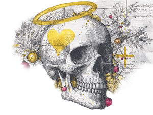 Skull With Halo Vinyl Car Decal Sticker – Waterproof & UV-Resistant 6.1866666666666665"