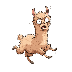 Terrified Running Alpaca Vinyl Car Decal Sticker – Waterproof & UV-Resistant 3.4133333333333336"