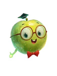 Professor Apple Character Vinyl Car Decal Sticker – Waterproof & UV-Resistant 8.213333333333333"