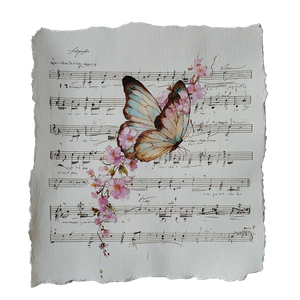 Butterfly Music Score Vinyl Car Decal Sticker – Waterproof & UV-Resistant 6.826666666666667"