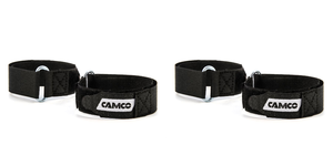 2x Camco Awning Arm Safety Straps Set | For Securing RV Items | 12 Inch Length | Metal D-Ring | Set of 2