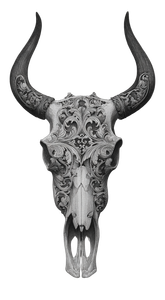 Bison Skull Tattoo Vinyl Car Decal Sticker – Waterproof & UV-Resistant 4.96"