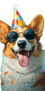Corgi Party Dog Vinyl Car Decal Sticker – Waterproof & UV-Resistant 10.2