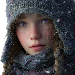 Girl With Purple Eyes Vinyl Car Decal Sticker – Waterproof & UV-Resistant 3.4133333333333336"