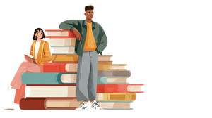 Young People With Books Vinyl Car Decal Sticker – Waterproof & UV-Resistant 2.72"
