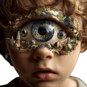 Earth-Eyed Child Vinyl Car Decal Sticker – Waterproof & UV-Resistant 6.826666666666667"