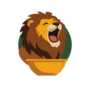 Lion In Bowl Vinyl Car Decal Sticker – Waterproof & UV-Resistant 3.4133333333333336"