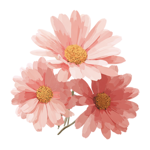 Pink Daisy Flowers Vinyl Car Decal Sticker – Waterproof & UV-Resistant 3.4133333333333336"