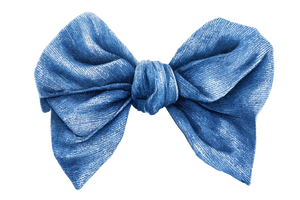 Denim Hair Bow Vinyl Car Decal Sticker – Waterproof & UV-Resistant 2.986666666666667"